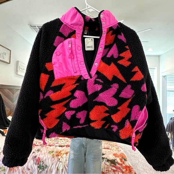 HIT THE SLOPES BOLTS OF LOVE PRINTED JACKET FREE PEOPLE - Picture 2 of 9